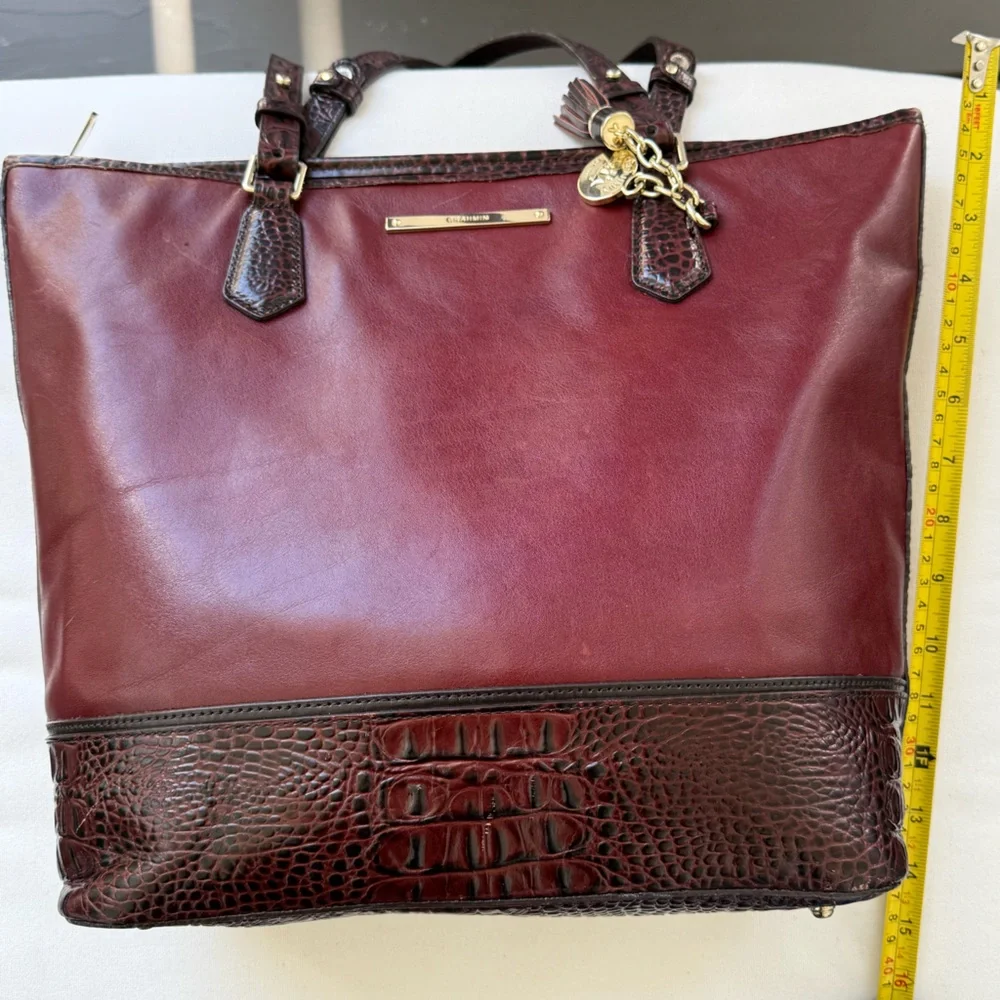 Brahmin Asher Tote Malbec Medium Embossed Croc Trim - Picture 16 of 16